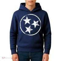 3 Star Tn Flag Graphic White Distressed Tennessee State Flag Kids Hoodie thumb 4