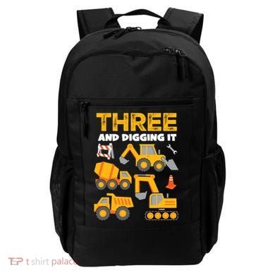3 Three And Digging It 3rd Birthday Boy Construction Truck Backpack
