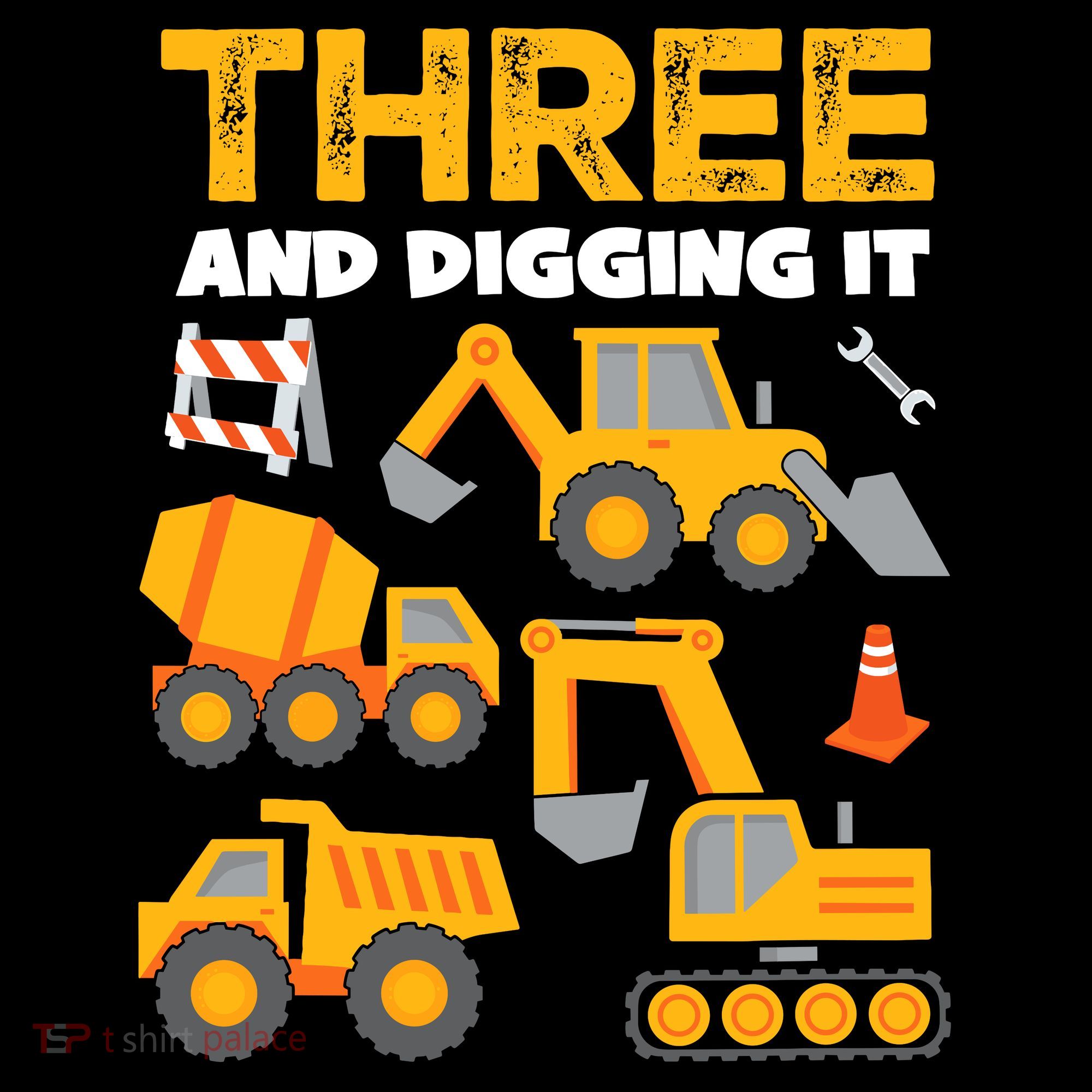 3 Three And Digging It 3rd Birthday Boy Construction Truck Backpack