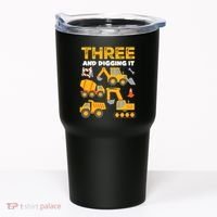 3 Three And Digging It 3rd Birthday Boy Construction Truck Tumbler thumb 0