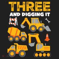 3 Three And Digging It 3rd Birthday Boy Construction Truck Tumbler thumb 3