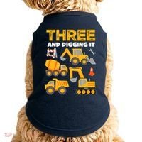 3 Three And Digging It 3rd Birthday Boy Construction Truck Doggie Tank thumb 0