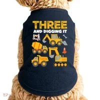 3 Three And Digging It 3rd Birthday Boy Construction Truck Doggie Tank thumb 0