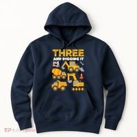 3 Three And Digging It 3rd Birthday Boy Construction Truck Hoodie thumb 0
