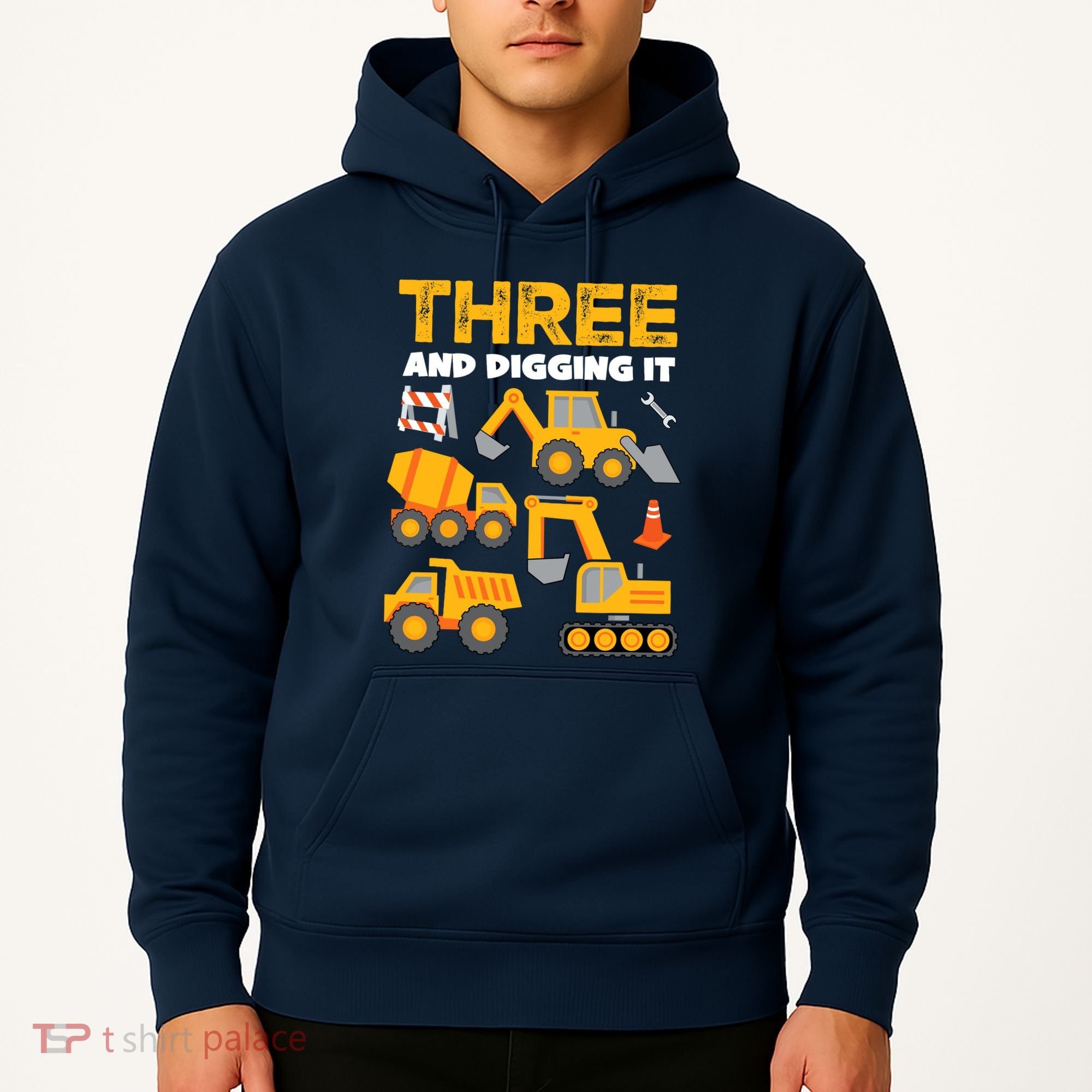 3 Three And Digging It 3rd Birthday Boy Construction Truck Hoodie