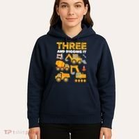 3 Three And Digging It 3rd Birthday Boy Construction Truck Hoodie thumb 5