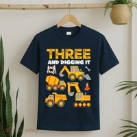 3 Three And Digging It 3rd Birthday Boy Construction Truck T-Shirt thumb 2