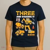 3 Three And Digging It 3rd Birthday Boy Construction Truck T-Shirt thumb 3