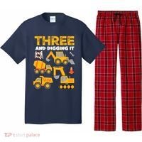 3 Three And Digging It 3rd Birthday Boy Construction Truck Pajama Set thumb 0