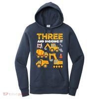 3 Three And Digging It 3rd Birthday Boy Construction Truck Women's Hoodie thumb 0