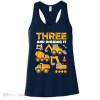 3 Three And Digging It 3rd Birthday Boy Construction Truck Women's Tank Top thumb 0