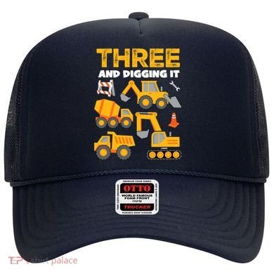 3 Three And Digging It 3rd Birthday Boy Construction Truck Hat