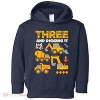 3 Three And Digging It 3rd Birthday Boy Construction Truck Toddler Hoodie thumb 0