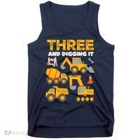 3 Three And Digging It 3rd Birthday Boy Construction Truck Tank Top thumb 0