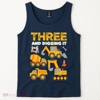 3 Three And Digging It 3rd Birthday Boy Construction Truck Tank Top thumb 2