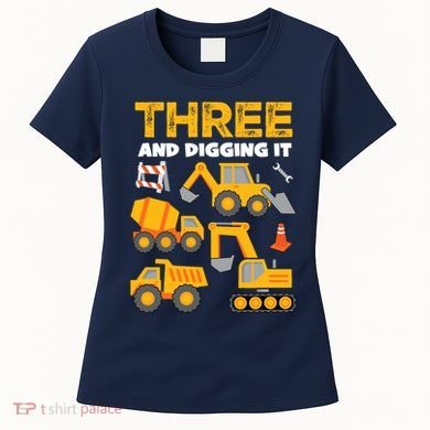 3 Three And Digging It 3rd Birthday Boy Construction Truck Women's T-Shirt