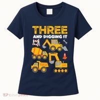 3 Three And Digging It 3rd Birthday Boy Construction Truck Women's T-Shirt thumb 0