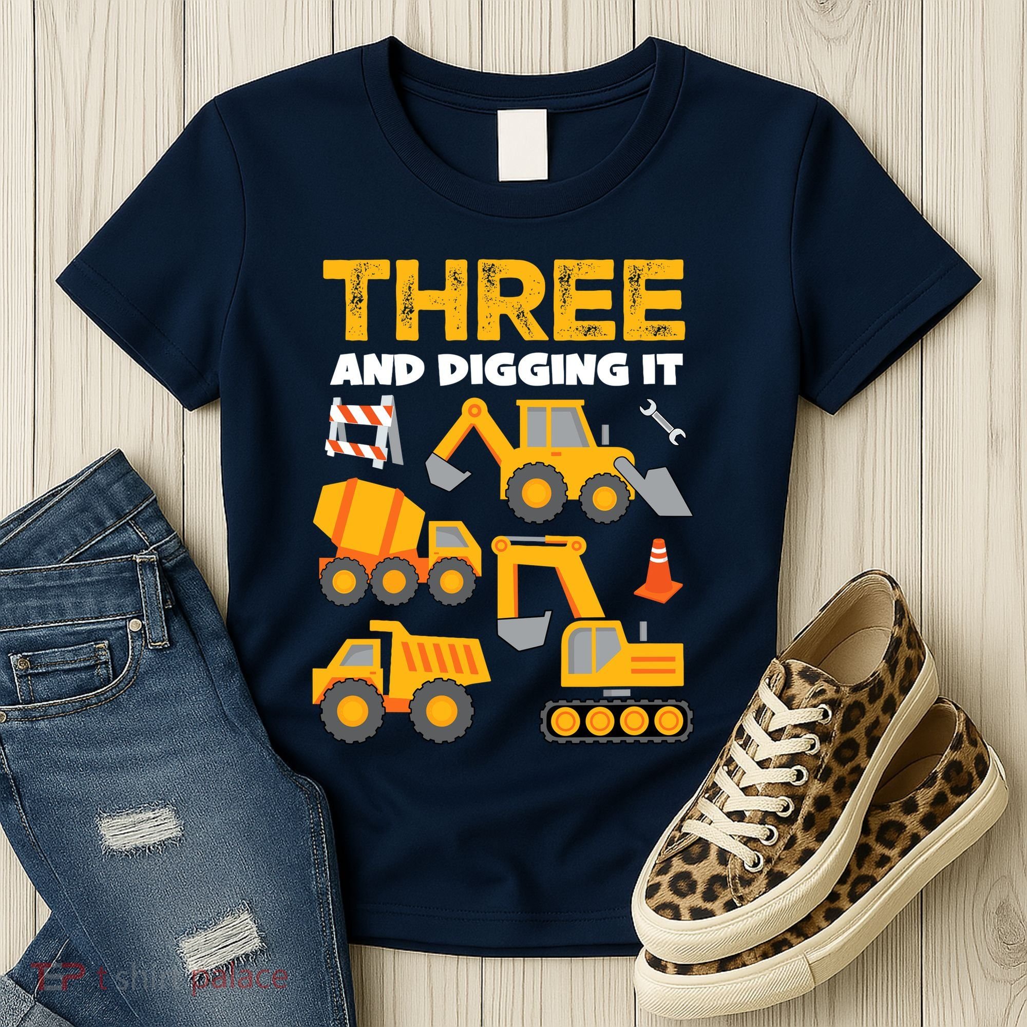 3 Three And Digging It 3rd Birthday Boy Construction Truck Women's T-Shirt