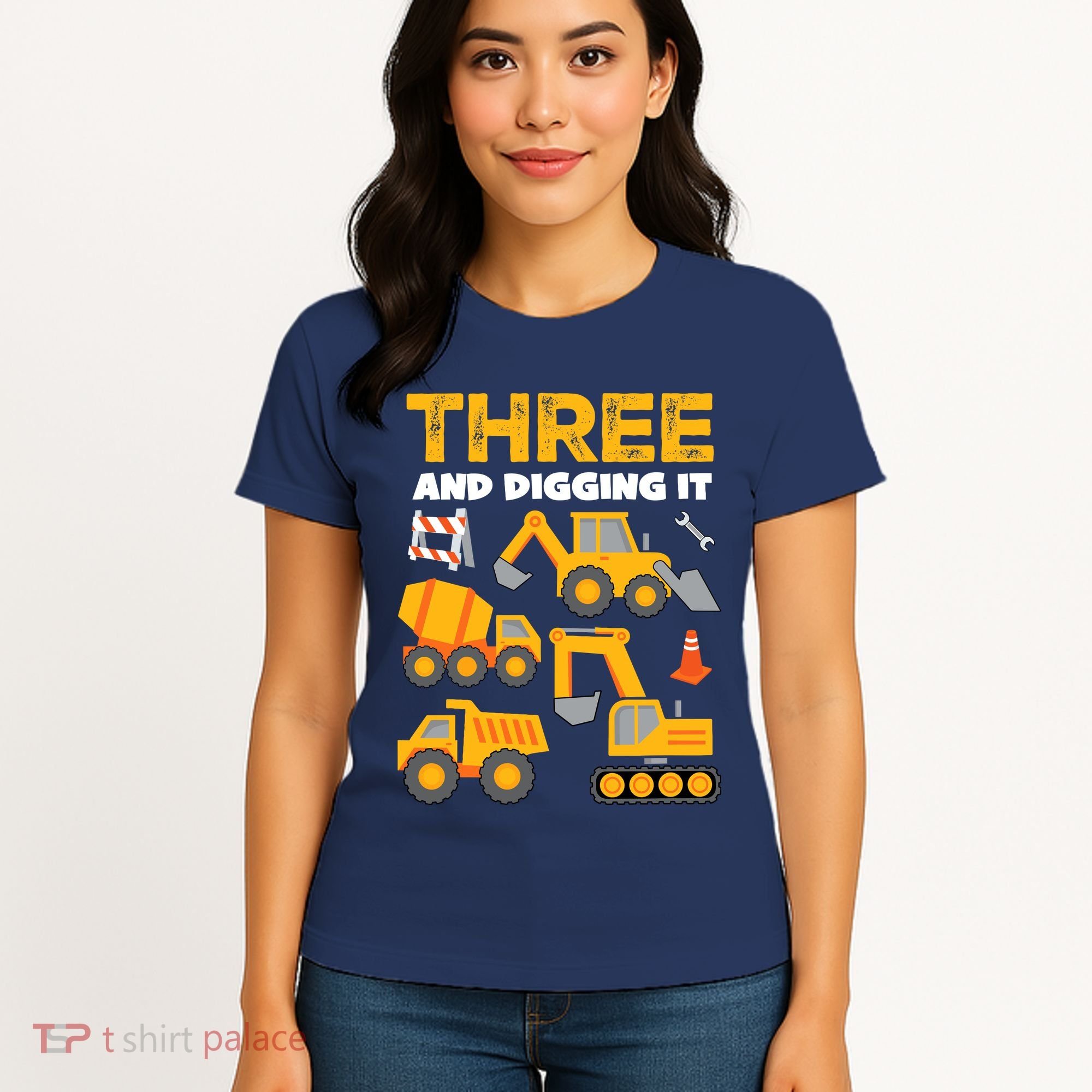 3 Three And Digging It 3rd Birthday Boy Construction Truck Women's T-Shirt