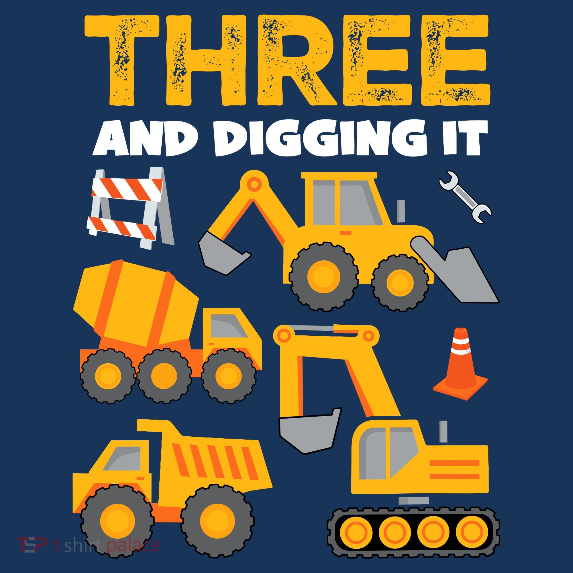3 Three And Digging It 3rd Birthday Boy Construction Truck Kids Sweatshirt