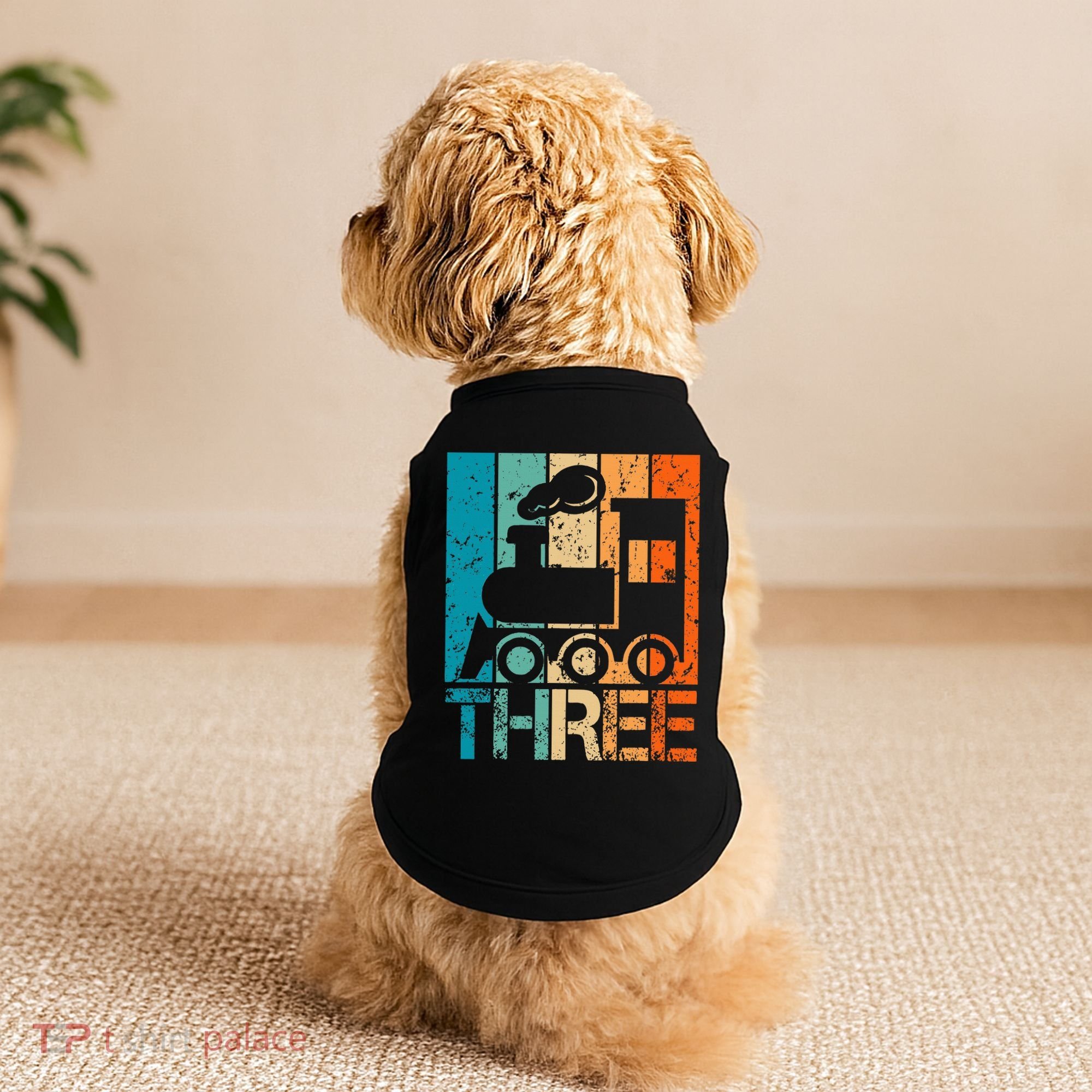 3rd Train Birthday 3 Year Old 3yr Birthday Train Doggie Tank