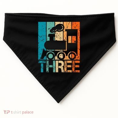 3rd Train Birthday 3 Year Old 3yr Birthday Train USA-Made Doggie Bandana