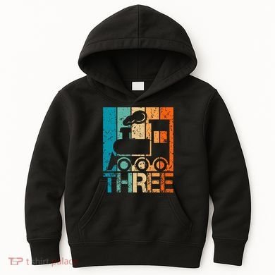 3rd Train Birthday 3 Year Old 3yr Birthday Train Kids Hoodie