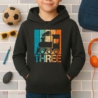 3rd Train Birthday 3 Year Old 3yr Birthday Train Kids Hoodie thumb 2