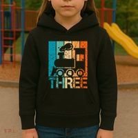 3rd Train Birthday 3 Year Old 3yr Birthday Train Kids Hoodie thumb 3