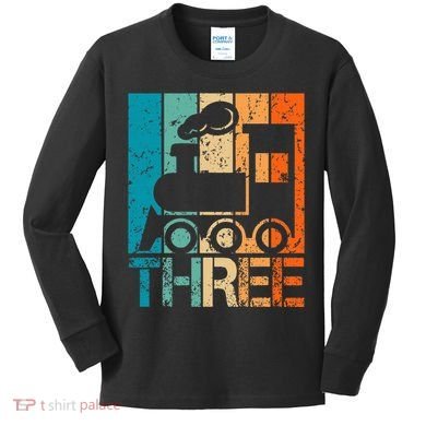 3rd Train Birthday 3 Year Old 3yr Birthday Train Kids Long Sleeve Shirt