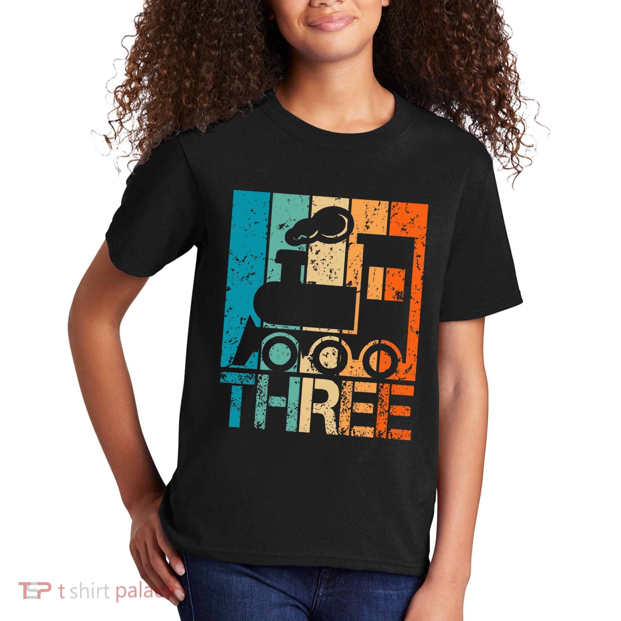 3rd Train Birthday 3 Year Old 3yr Birthday Train Kids T-Shirt