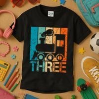 3rd Train Birthday 3 Year Old 3yr Birthday Train Kids T-Shirt thumb 3