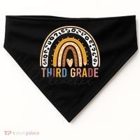 3rd Third Grade Teacher Cute Leopard Rainbow To School USA-Made Doggie Bandana thumb 0