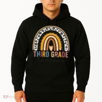 3rd Third Grade Teacher Cute Leopard Rainbow To School Hoodie thumb 2