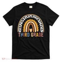 3rd Third Grade Teacher Cute Leopard Rainbow To School T-Shirt thumb 0