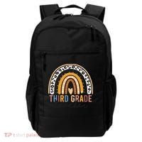 3rd Third Grade Teacher Cute Leopard Rainbow To School Backpack thumb 0