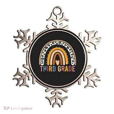 3rd Third Grade Teacher Cute Leopard Rainbow To School Ornament