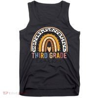 3rd Third Grade Teacher Cute Leopard Rainbow To School Tank Top thumb 0