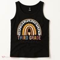 3rd Third Grade Teacher Cute Leopard Rainbow To School Tank Top thumb 2