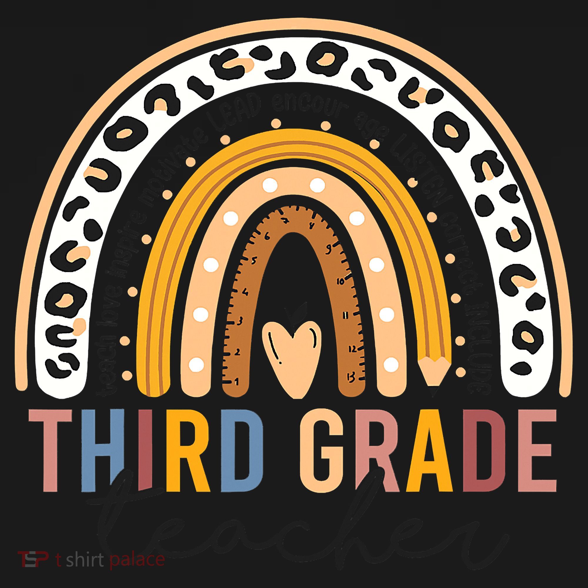 3rd Third Grade Teacher Cute Leopard Rainbow To School Tank Top