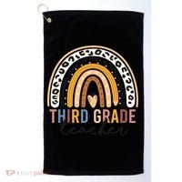 3rd Third Grade Teacher Cute Leopard Rainbow To School Golf Towel thumb 0