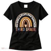 3rd Third Grade Teacher Cute Leopard Rainbow To School Women's T-Shirt thumb 0