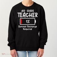3rd-Grade Teacher Summer Recharge Required Last Day School Women's Sweatshirt thumb 0