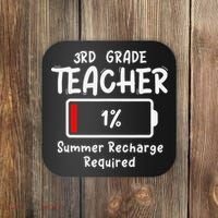 3rd-Grade Teacher Summer Recharge Required Last Day School Coaster thumb 0