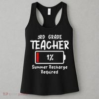 3rd-Grade Teacher Summer Recharge Required Last Day School Women's Tank Top thumb 3