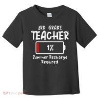 3rd-Grade Teacher Summer Recharge Required Last Day School Toddler T-Shirt thumb 0