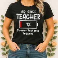 3rd-Grade Teacher Summer Recharge Required Last Day School Women's T-Shirt thumb 2