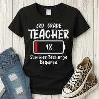 3rd-Grade Teacher Summer Recharge Required Last Day School Women's T-Shirt thumb 3