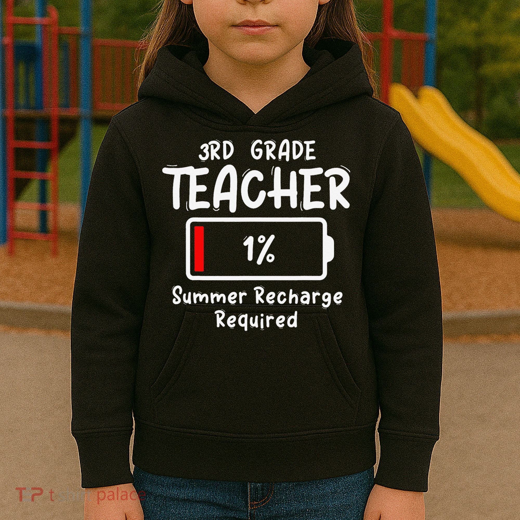 3rd-Grade Teacher Summer Recharge Required Last Day School Kids Hoodie