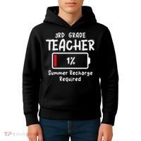 3rd-Grade Teacher Summer Recharge Required Last Day School Kids Hoodie thumb 4